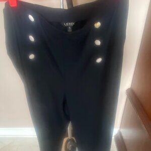 Ralph Lauren Women's Liquid Knit Pull On Pants, Navy Blue Color, Size 3X